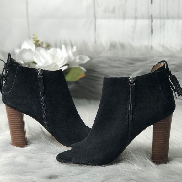 Halogen Open Toe Booties Back Suede Side ZIP - Picture 7 of 8